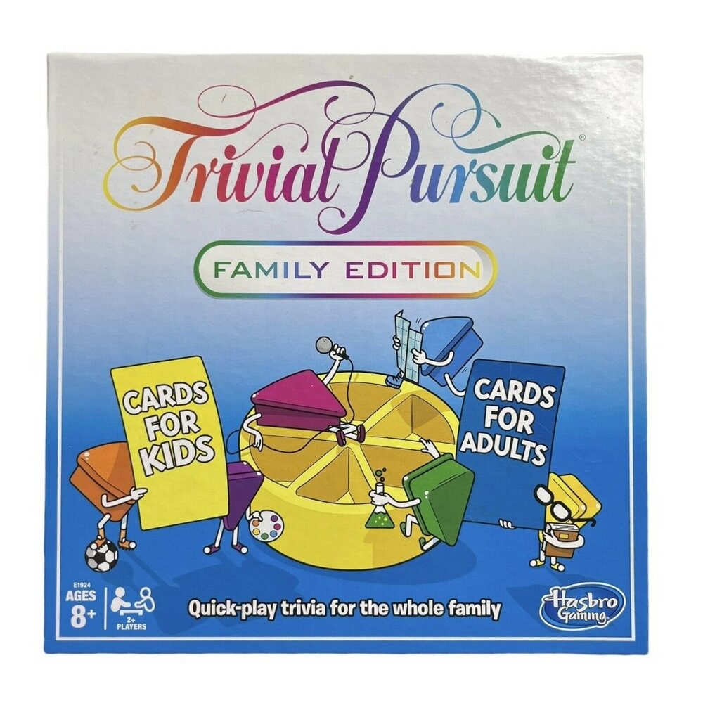 Trivial Pursuit Family Edition Board Game Fun Trivia For Kids & Adults